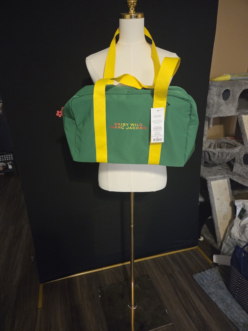 Marc Jacobs Green Duffel Bag with Yellow Straps NWT - Picture 2 of 3